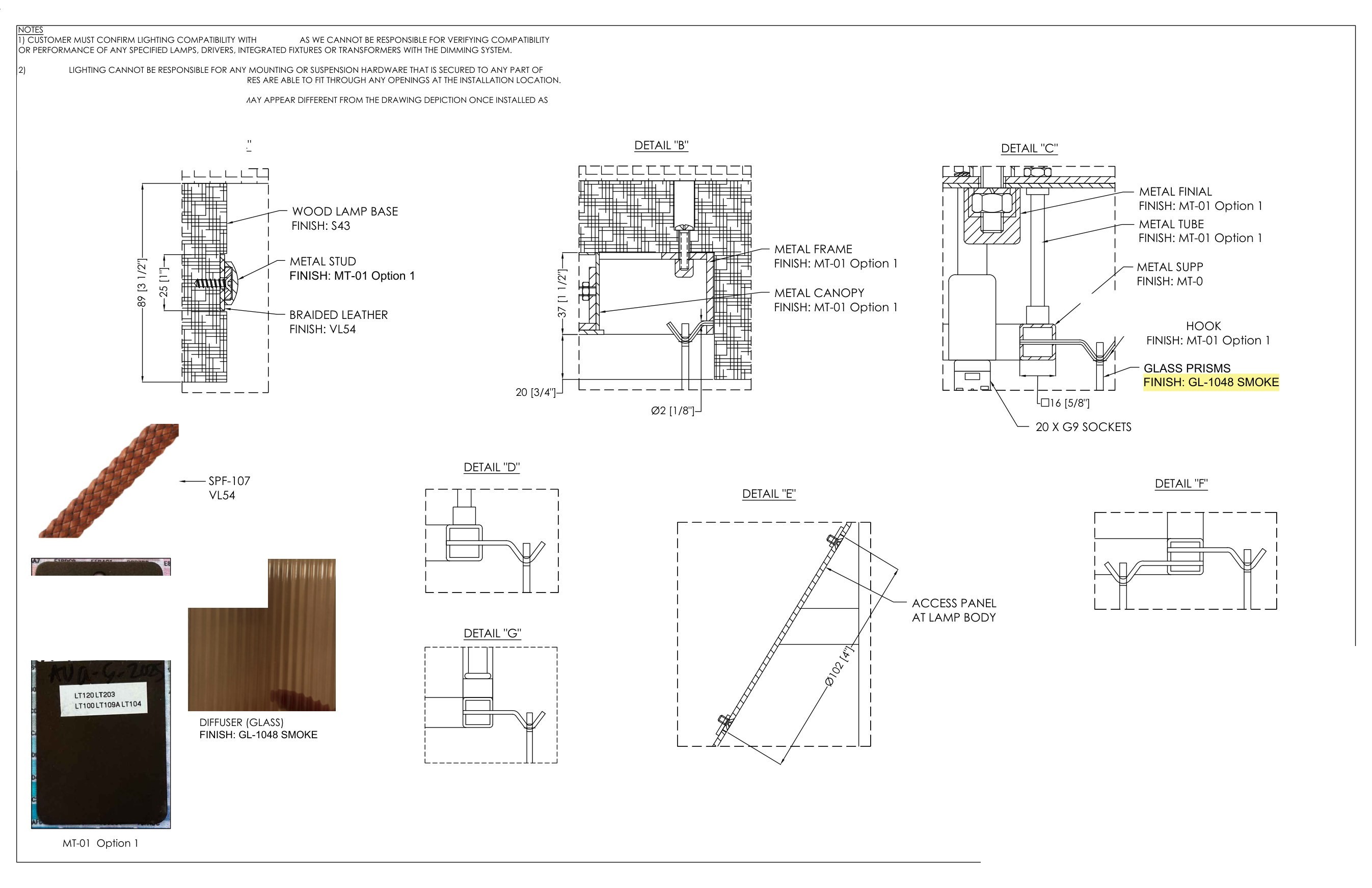 Custom fixture LT-109A shop drawing sheet 2 of 4