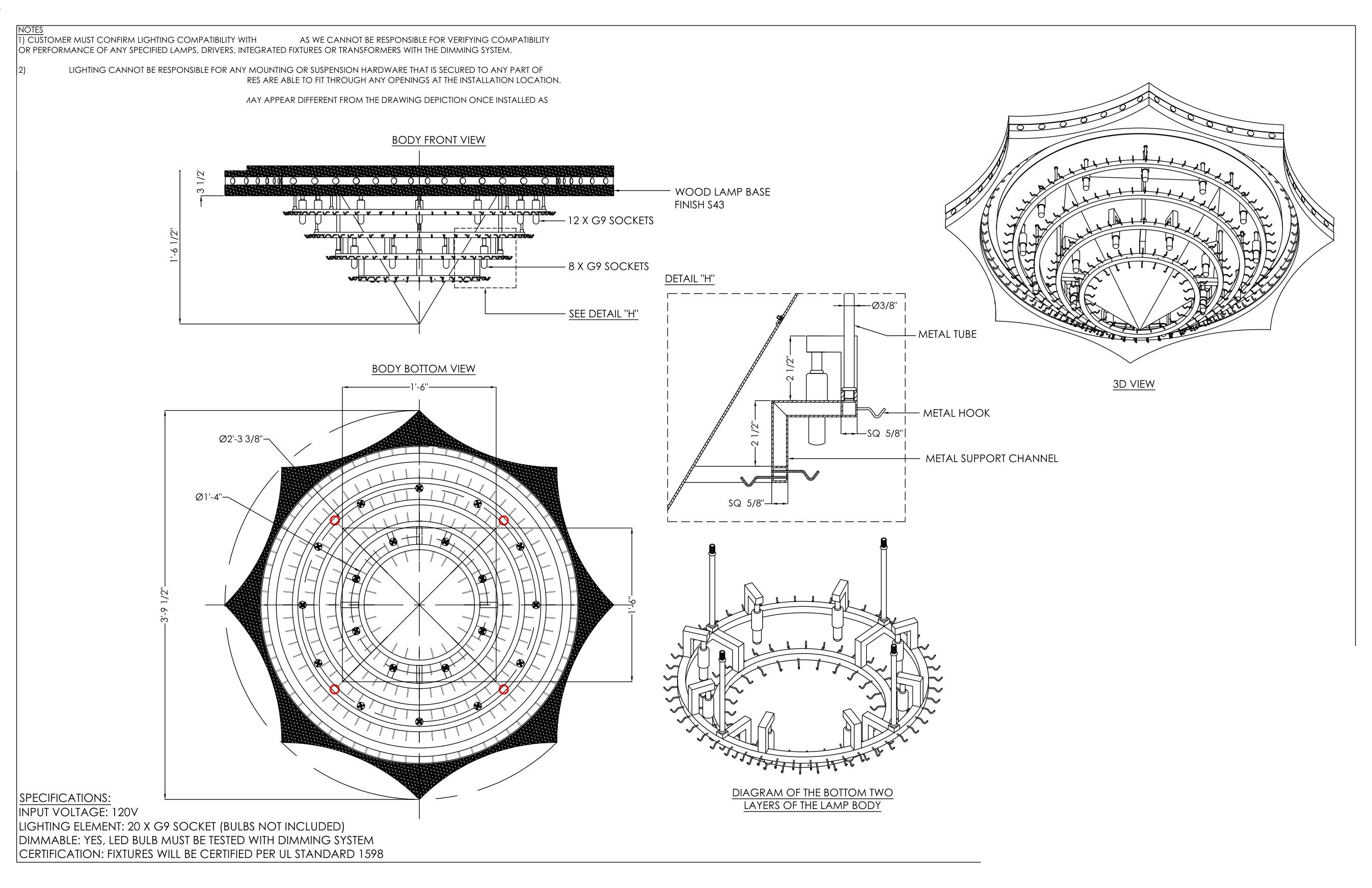 Custom fixture LT-109A shop drawing sheet 3 of 4