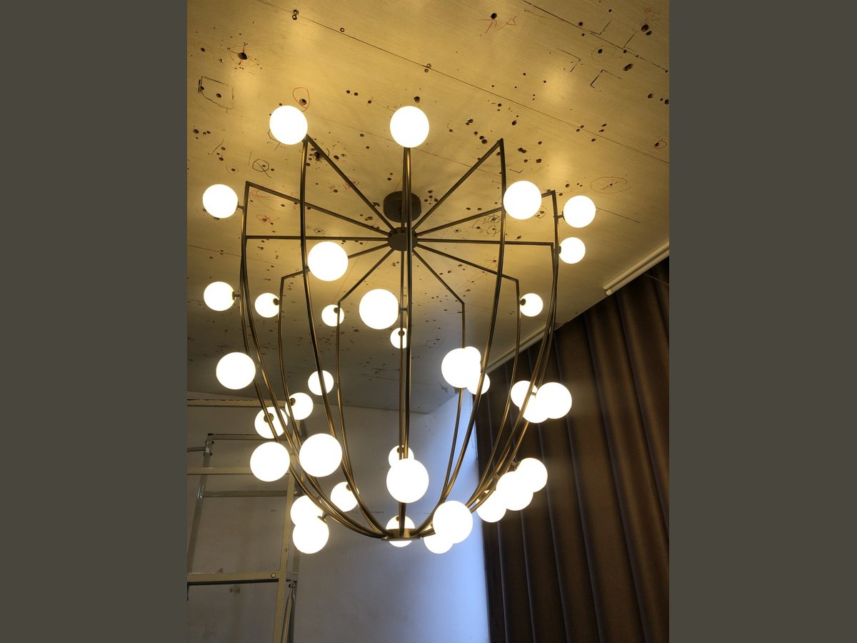 Globe frame chandelier metal skeleton