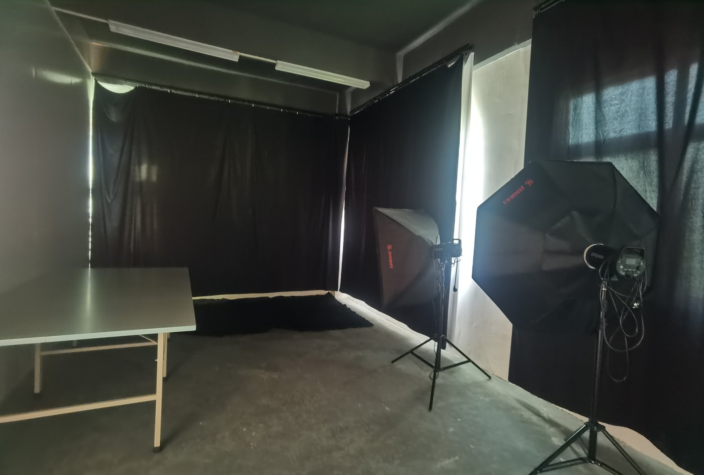 In-house photo studio documenting finished fixtures